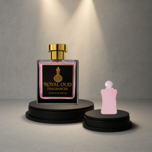 Royal Oud No. 15 Inspired by Delina, a women’s perfume with lychee, rose, and vanilla for a fresh, romantic elegance.
