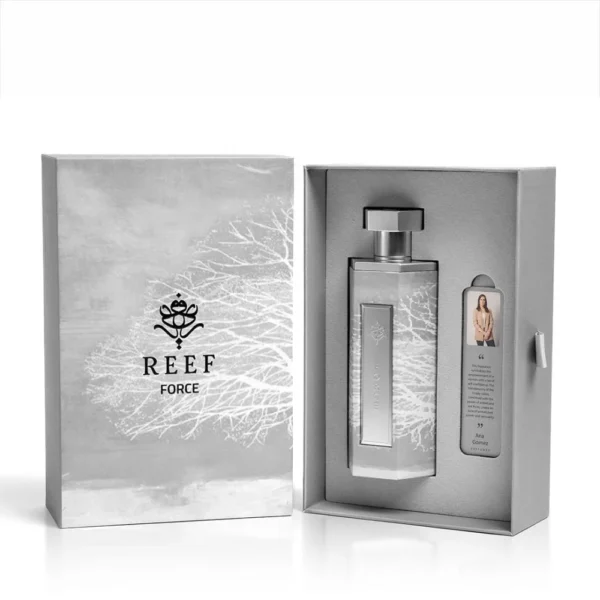 Reef Force Eau de Parfum 200 ML by Ana Gomez – luxury fragrance with caramel, peony, and white musk, made in KSA.