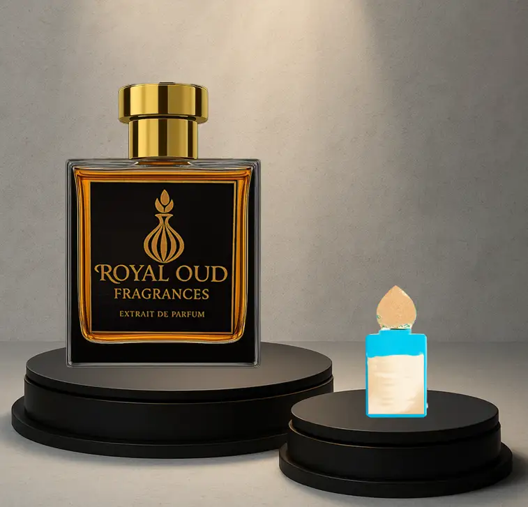 Royal Oud No. 17 Inspired by God of Fire – luxury unisex perfume with mango, amber, and oud.