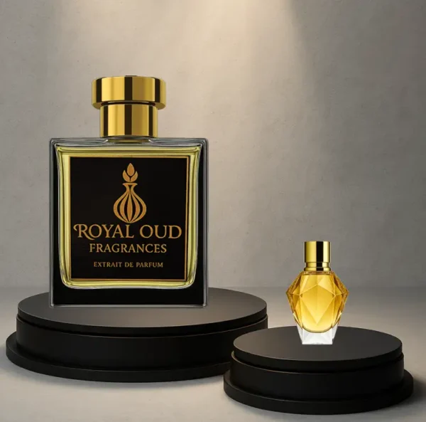 Royal Oud No. 19 Inspired by Million Gold For Her – luxury women’s perfume with pear, rose, and vanilla.